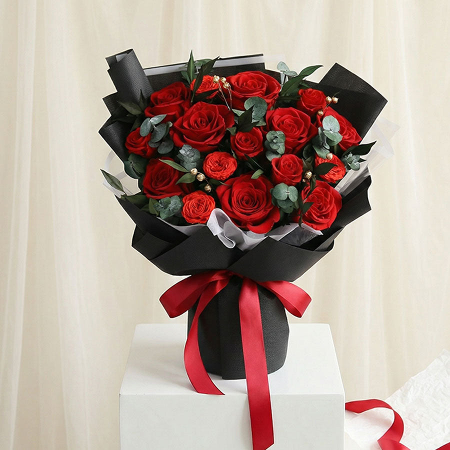 Premium Everlasting Passion Red Rose Bouquet