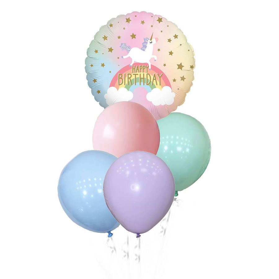 Unicorn Rainbow Birthday Balloon Bouquet