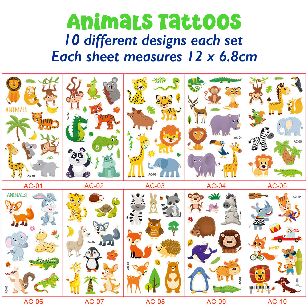 Temporary Tattoo Stickers (10pc)
