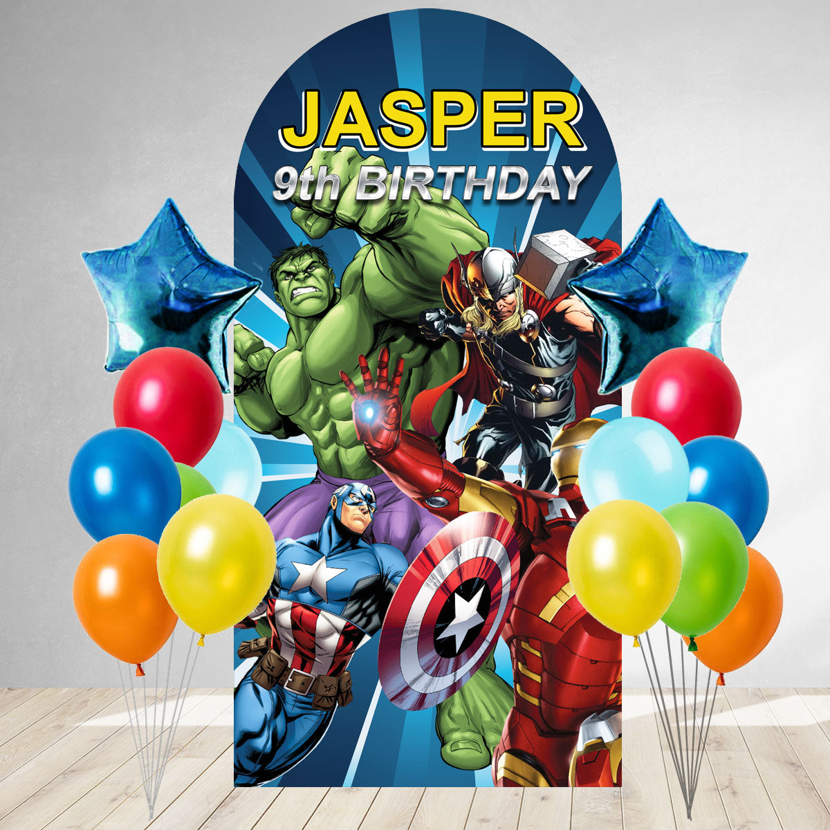 Avengers DIY Birthday Backdrop & Balloon Set