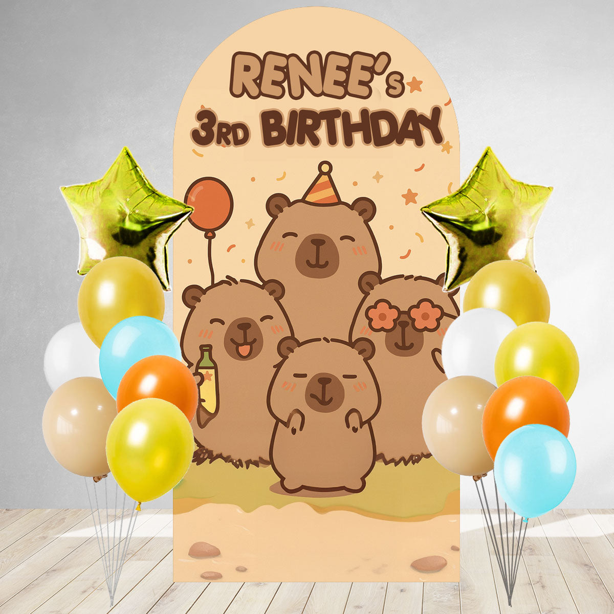 Capybara DIY Birthday Backdrop & Balloon Set