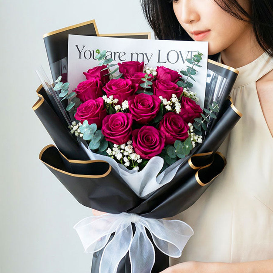 Premium Everlasting Royal Magenta Rose Bouquet