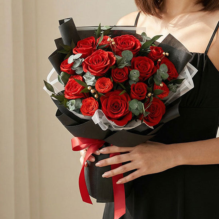 Premium Everlasting Passion Red Rose Bouquet