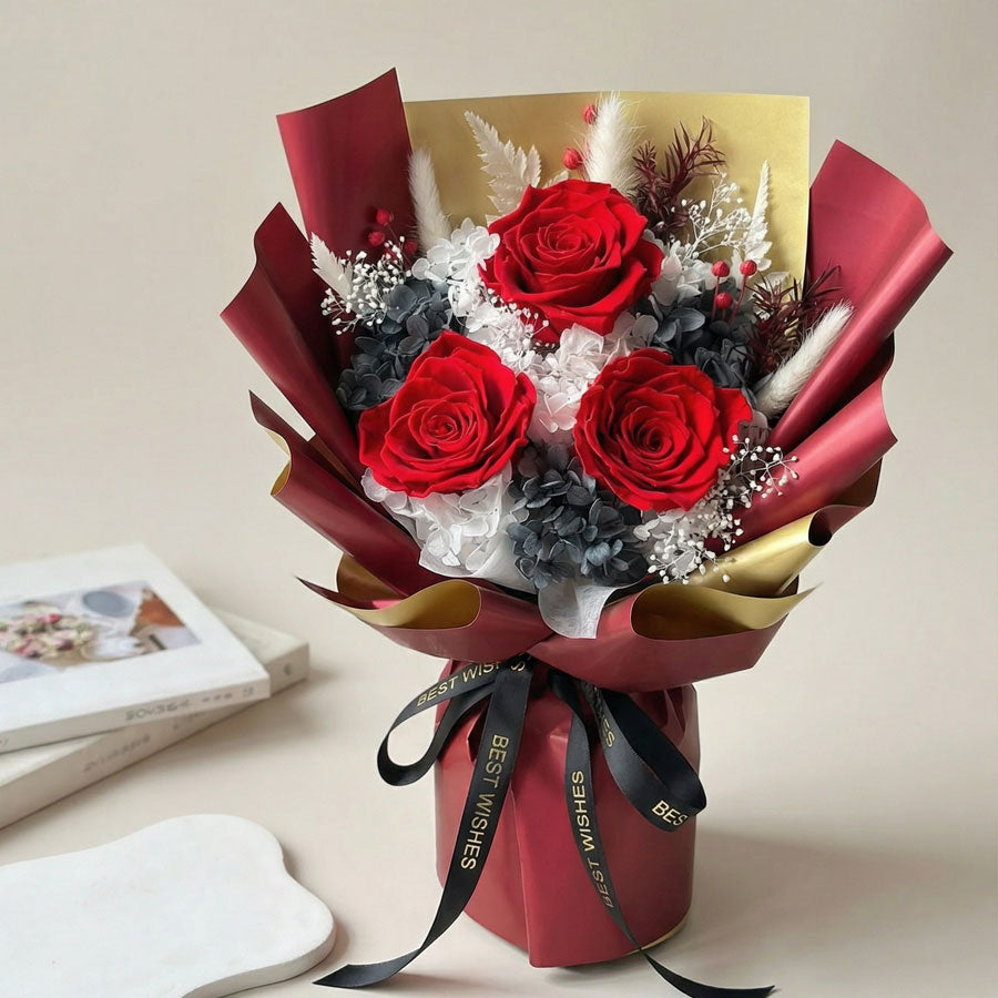 Everlasting Classic Red Rose Preserved Flower Bouquet