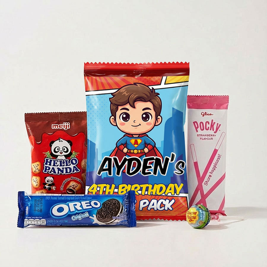 Customised Superhero Goody Snack Pack