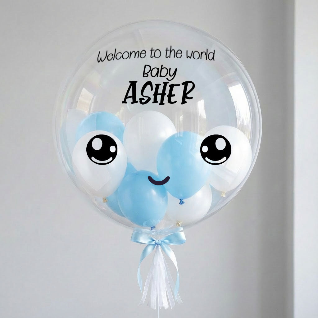 Customised Welcome Baby Boy Balloon