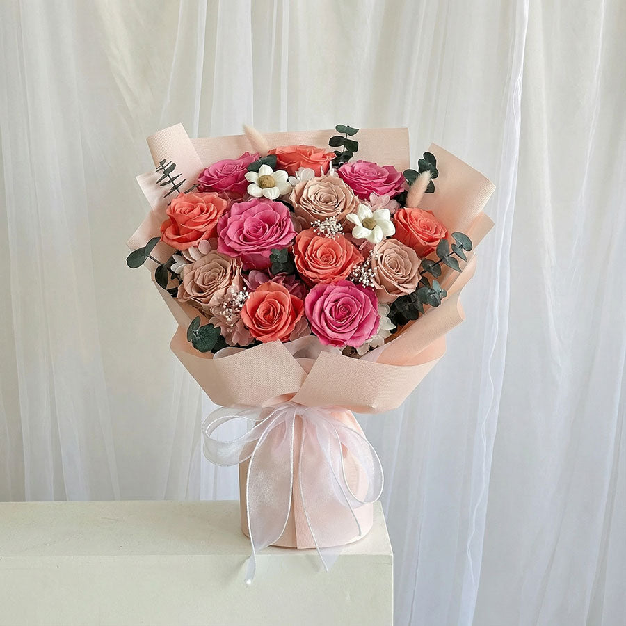 Premium Everlasting Blush Harmony Rose Bouquet