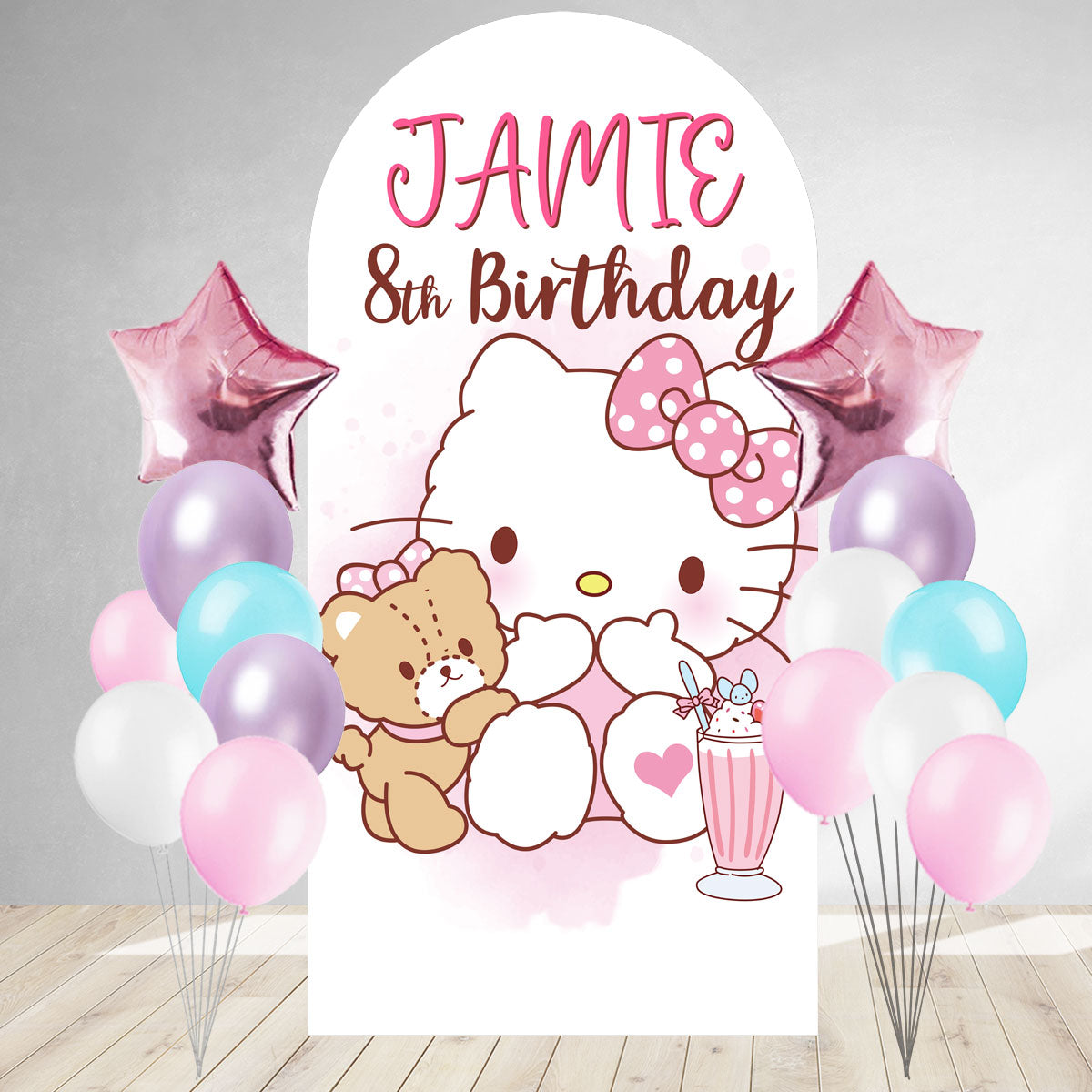 Hello Kitty DIY Birthday Backdrop & Balloon Set