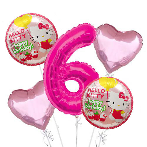 Jumbo Number Hello Kitty Balloon Bouquet