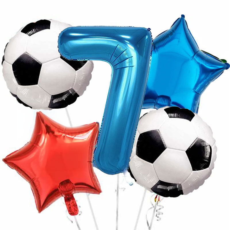 FootBall style jumbo number balloon bouquet