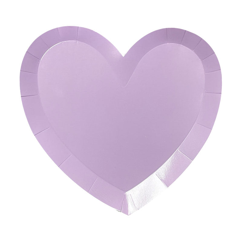 Heart Shaped Lilac Party Plates