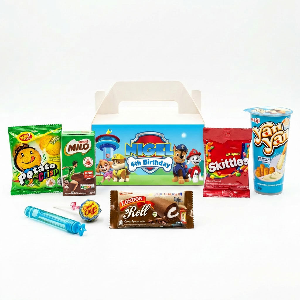 Custom Paw Patrol Treat Box with Snack Favours