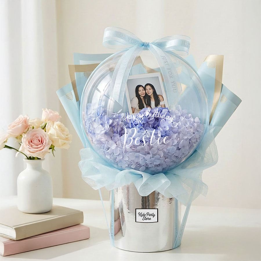 Everlasting Crystal Bloom – Periwinkle Blue Hydrangea | Preserved Flower Gift