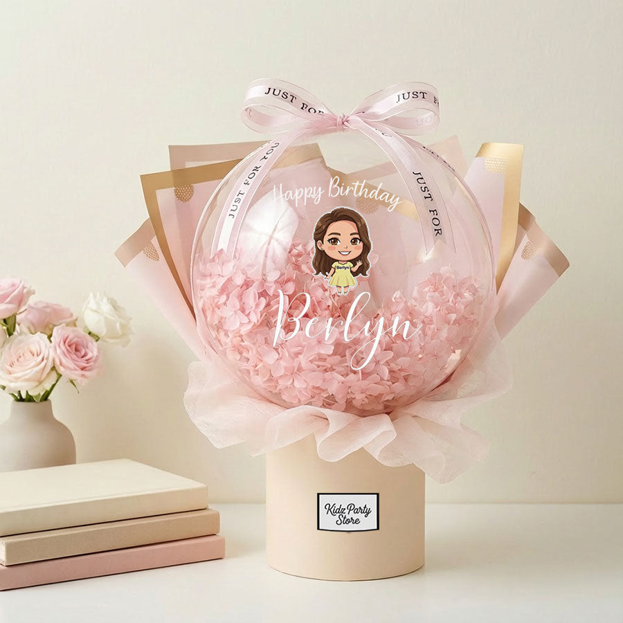 Everlasting Crystal Bloom – Pink Hydrangea | Preserved Flower Gift