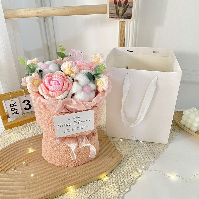 Pink Flower Plush Toy Bouquet