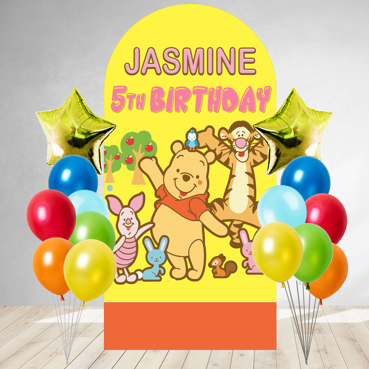 Pooh DIY Birthday Backdrop & Balloon Set