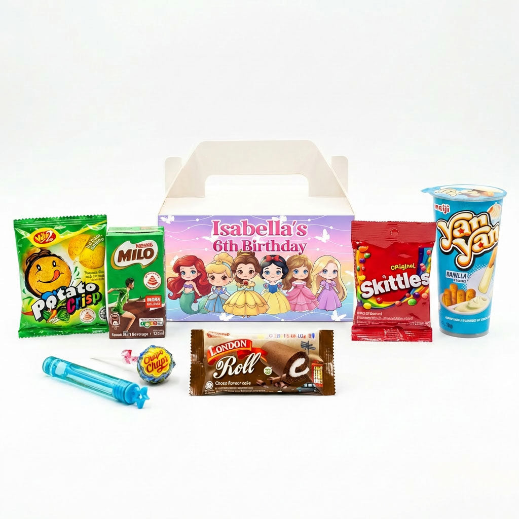 Custom Princess Treat Box with Snack Favours