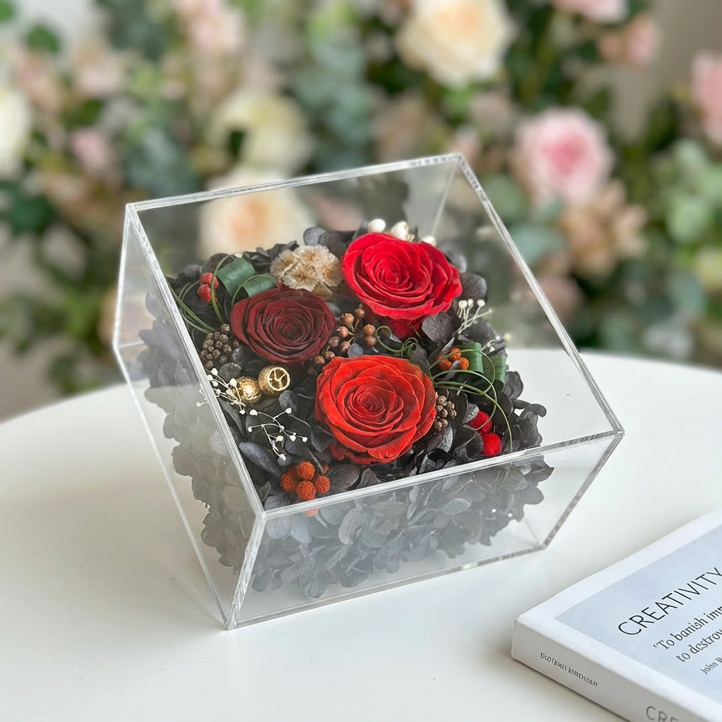 Everlasting Red Rose Preserved Flower Box