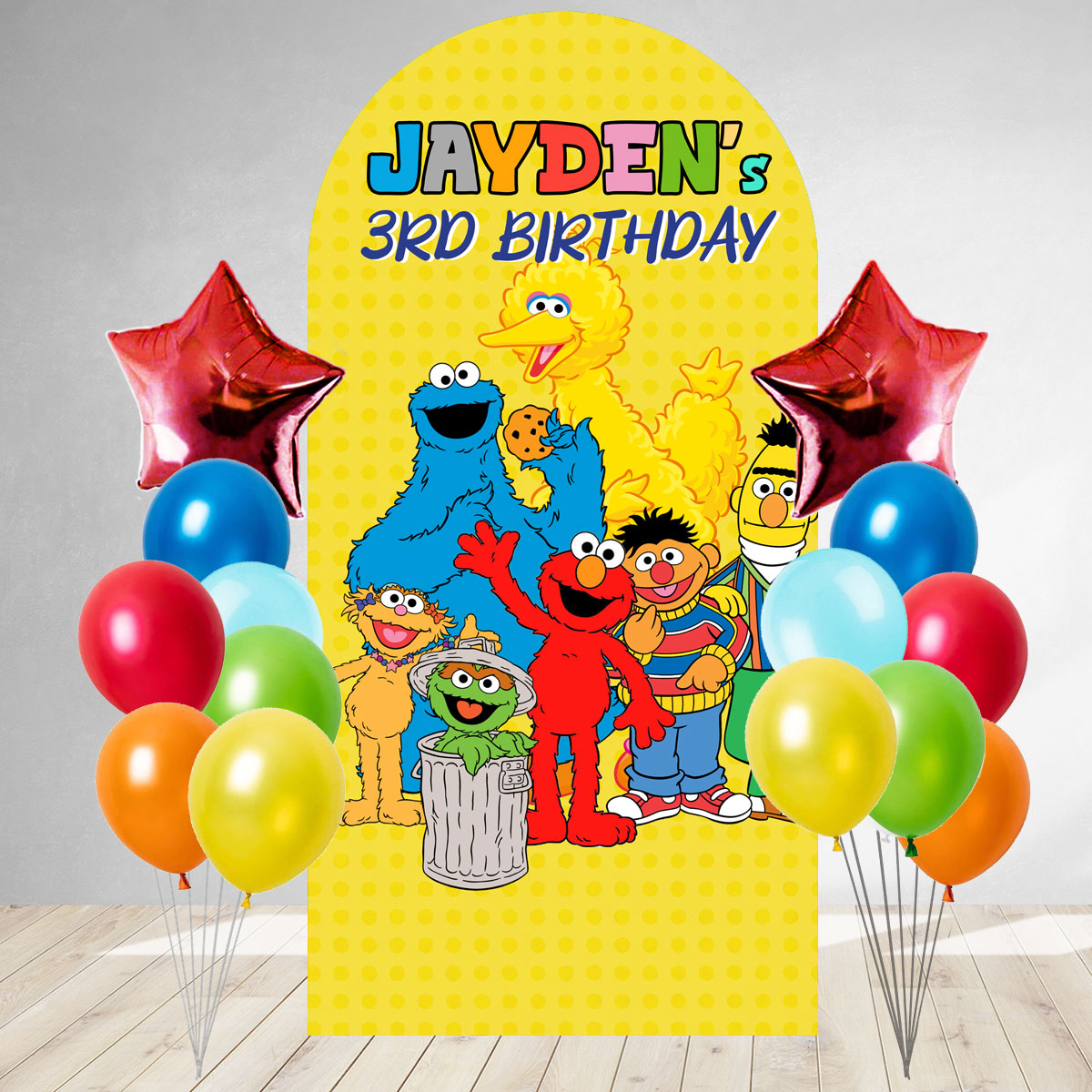 Sesame Street DIY Birthday Backdrop & Balloon Set