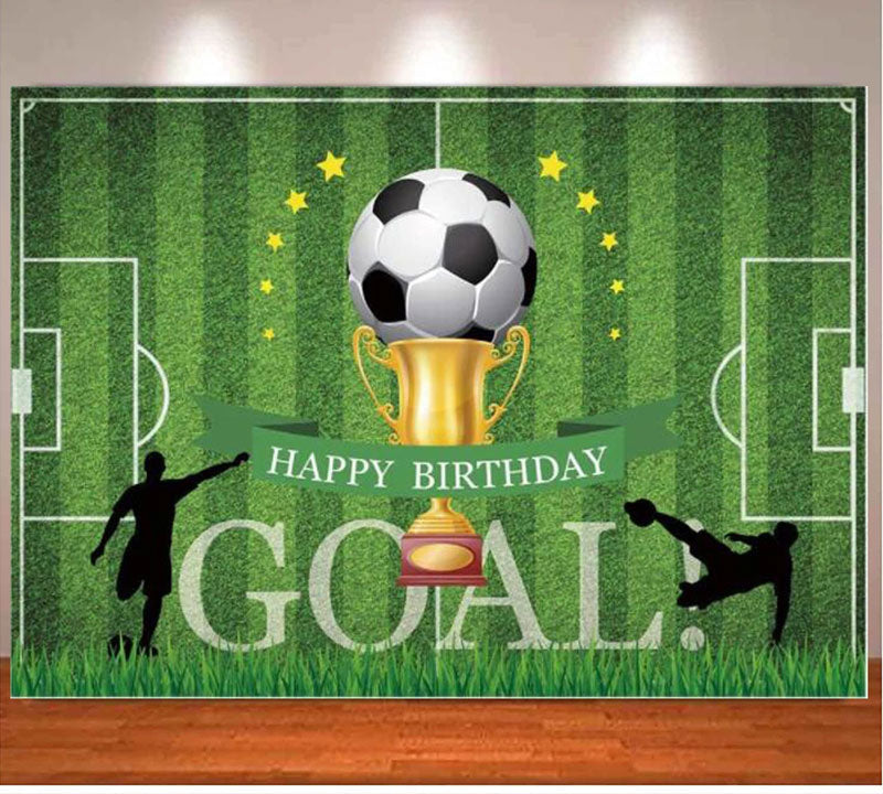 Soccer themed birthday banner for the decoration of the football fanatic birthday star!