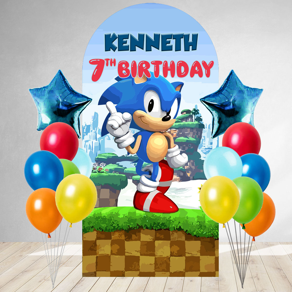 Sonic Hedgehog DIY Birthday Backdrop & Balloon Set
