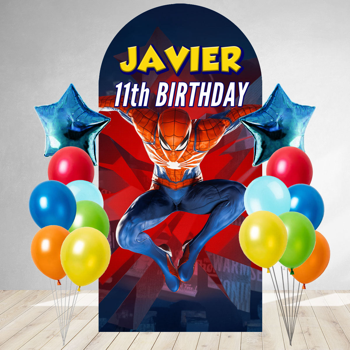Spiderman Combat DIY Birthday Backdrop & Balloon Set