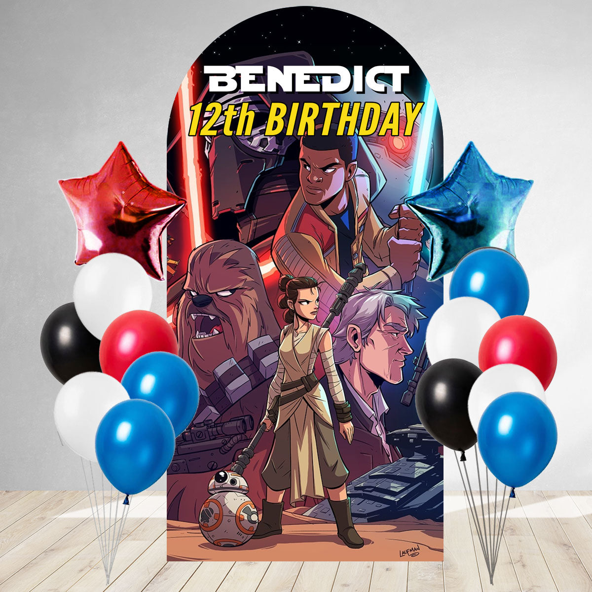 Star Wars Animation DIY Birthday Backdrop & Balloon Set