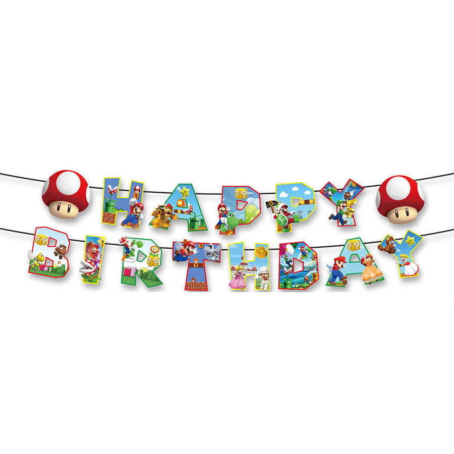 Fun Mario Birthday Banner