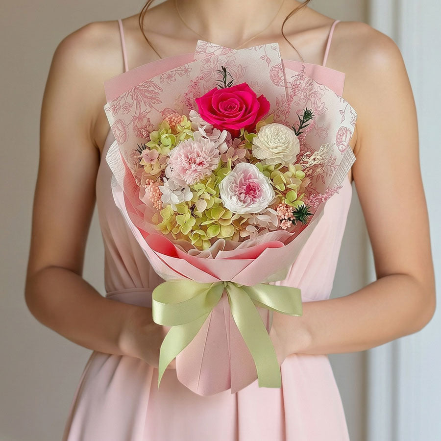 Eternal Sweet Bloom Rose Preserved Flower Bouquet