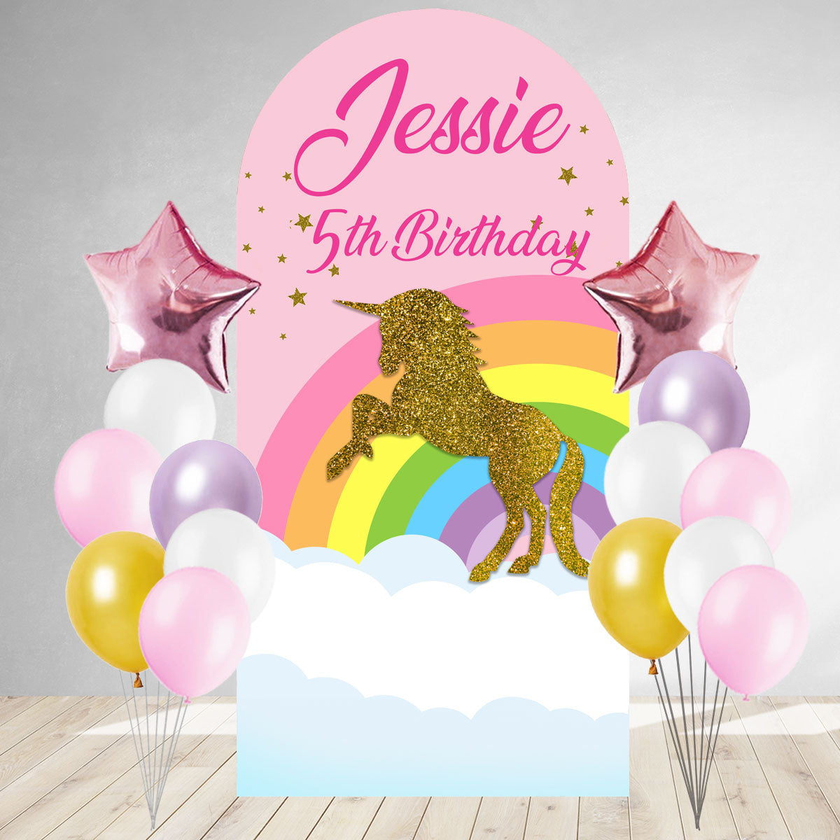 Unicorn Magicland DIY Birthday Backdrop & Balloon Set