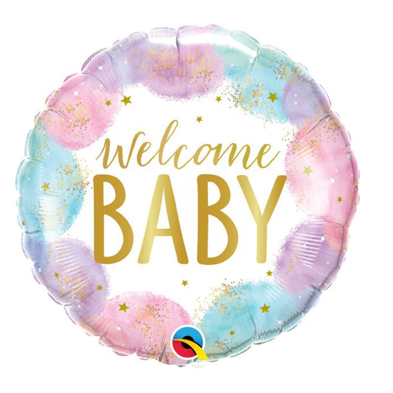 18" Welcome Baby Water Colour Balloon