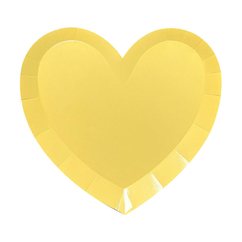 Heart Shaped Yellow Party Plates