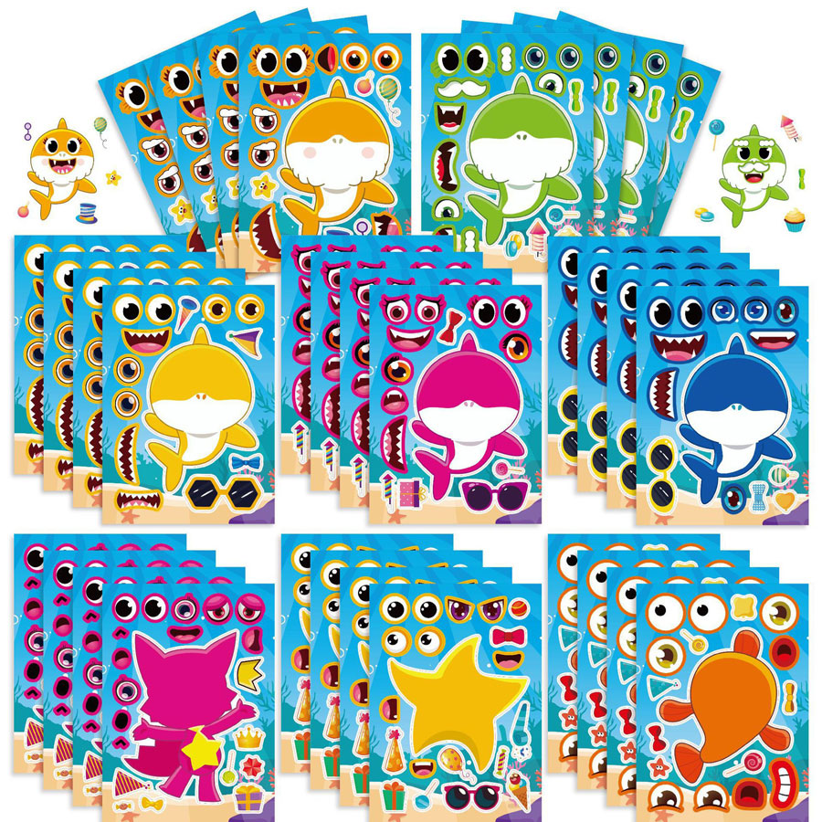 Baby Shark Make a Face Activity Sticker Sheets