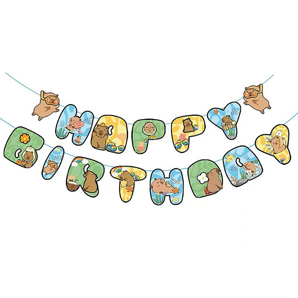 Capybara Birthday Banner