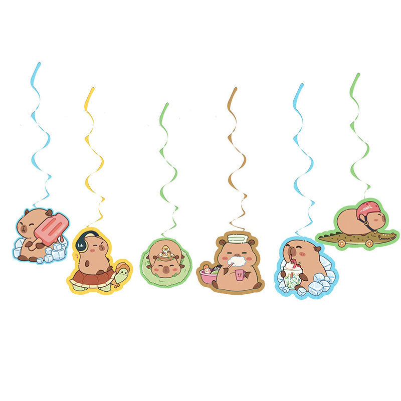 Capybara Party Swirl decoration