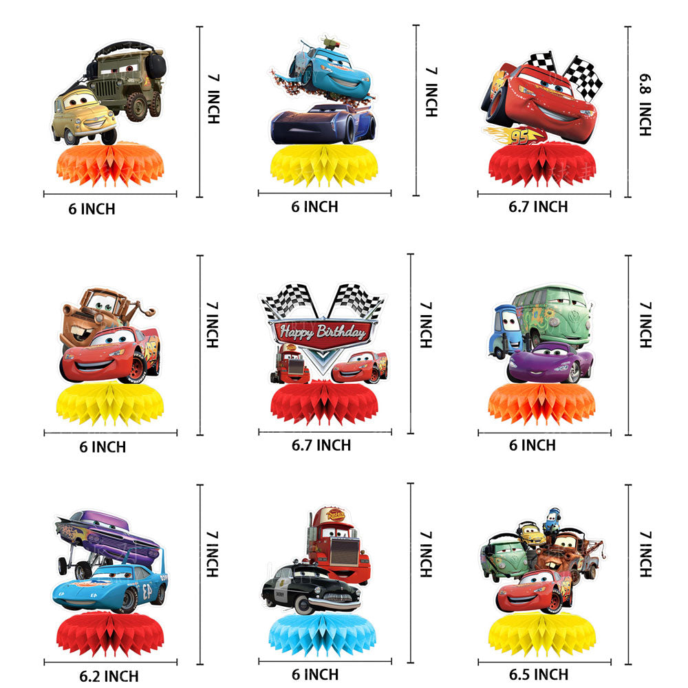 Cool table decor kit in Cars theme.