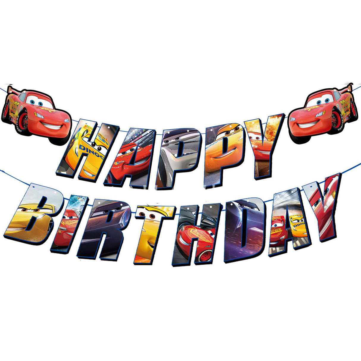 Cars World Hppy Birthday Banner
