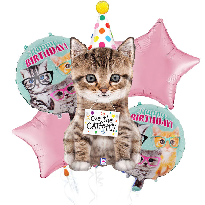 Cat Birthday Balloon Bouquet