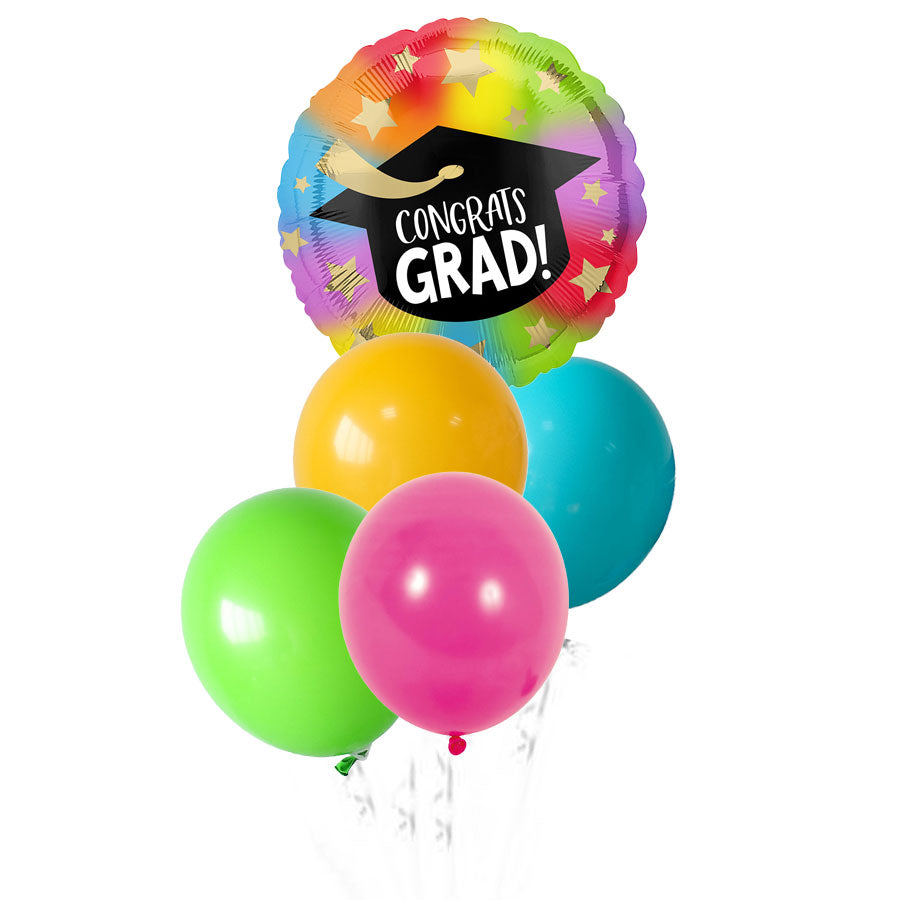 Colourful balloon bouquets to wish the new graduate a bright future!