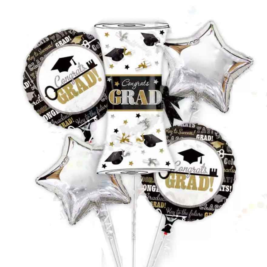 Congrats Grad Cert Graduation Balloon Bouquet
