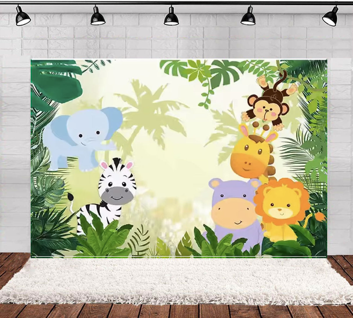 Cute Animal Party Fabric Backdrop Banner