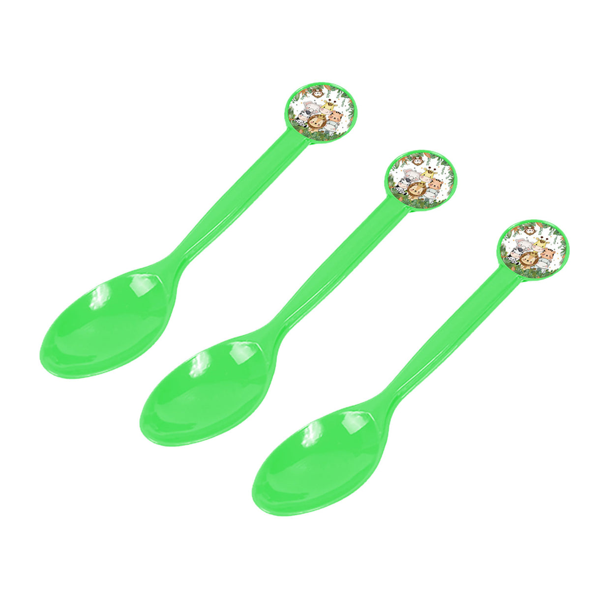 Cute Jungle Animals Plastic Spoons 10pc