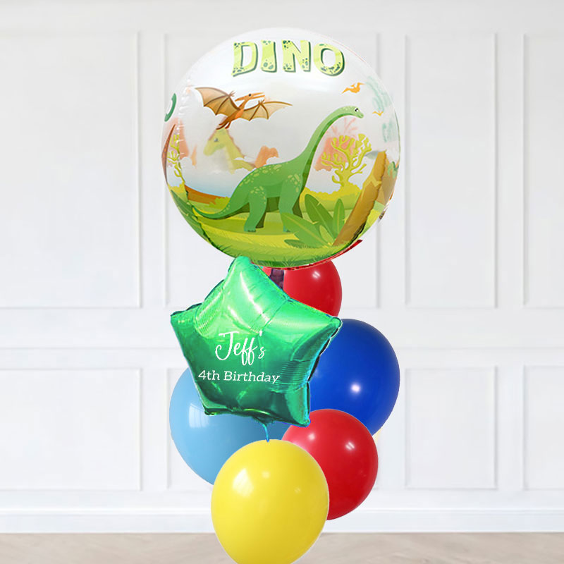 Dinosaur Orbz Customised Star Latex Balloon Bouquet