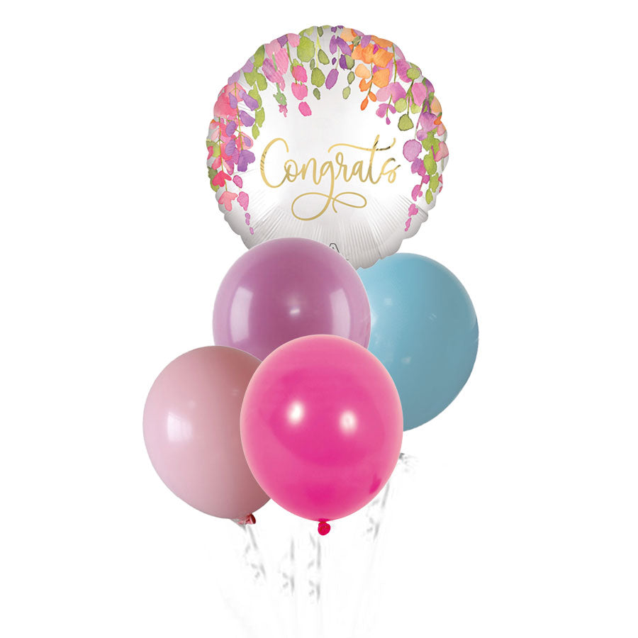 Floral Congrats Bridal Balloon Bouquet
