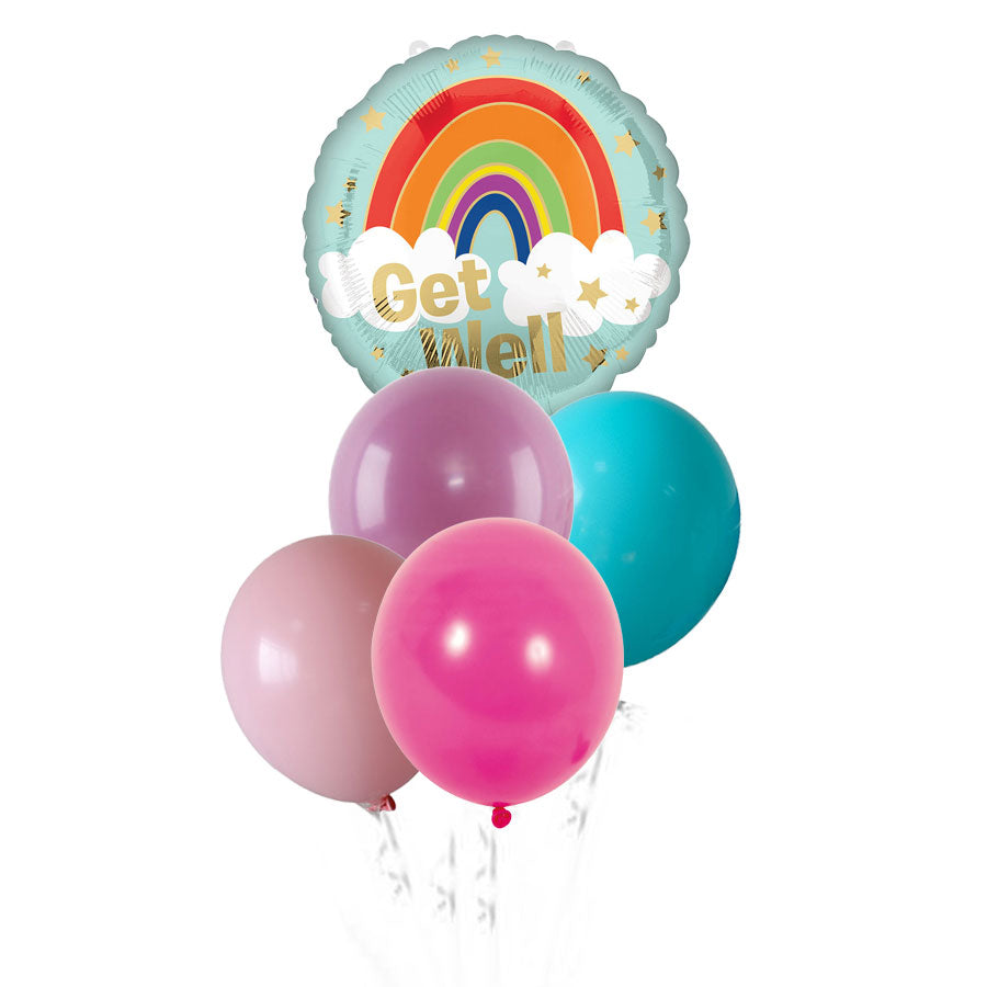 Get Well Rainbow Balloon Bouquet