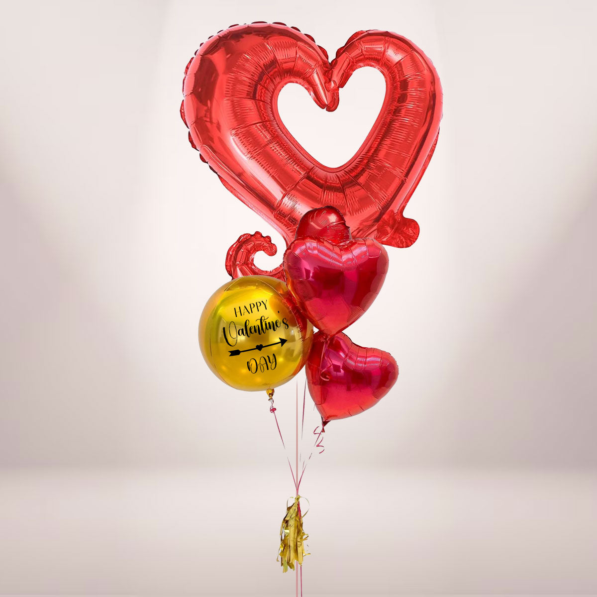 Valentine's Red Hearts Balloon Bundle | Love Helium Balloons Singapore ...