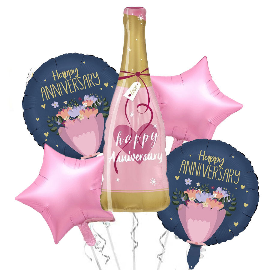 Happy Anniversary Champagne Balloon Bouquet