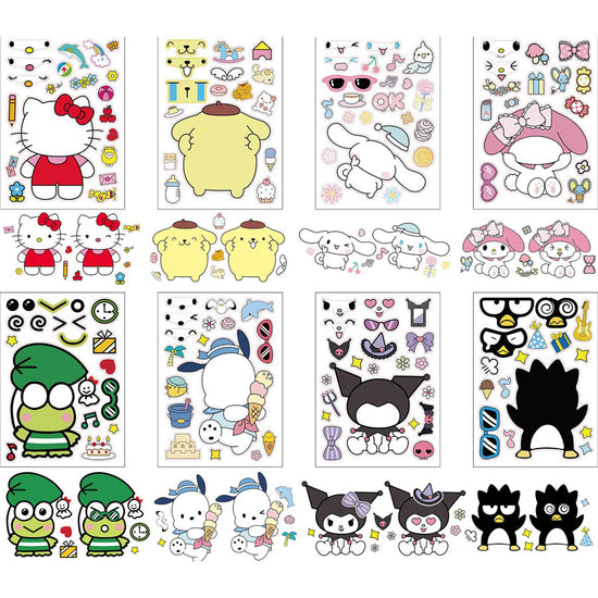 Kitty & Sanrio Friends Make a Face Activity Sticker Sheets (12pc)