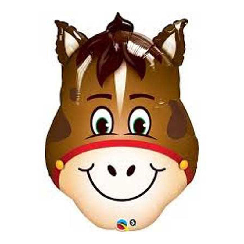 Horse style helium balloon is exactly what was required for the farm animals themed party.