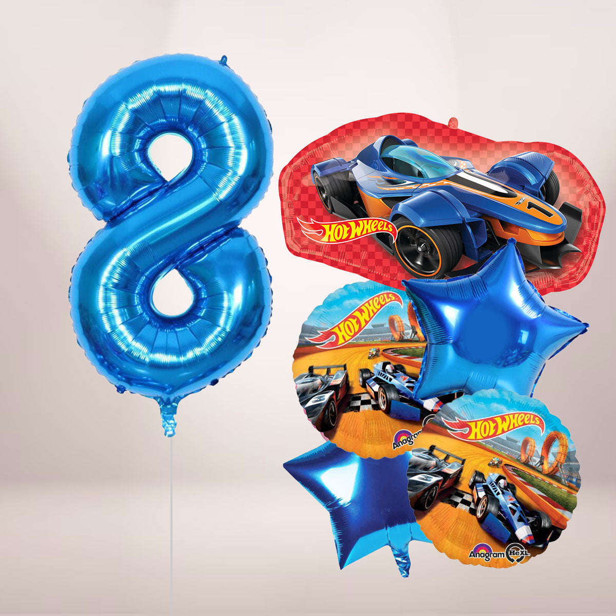 Hot Wheels and Jumbo Number Balloon Set